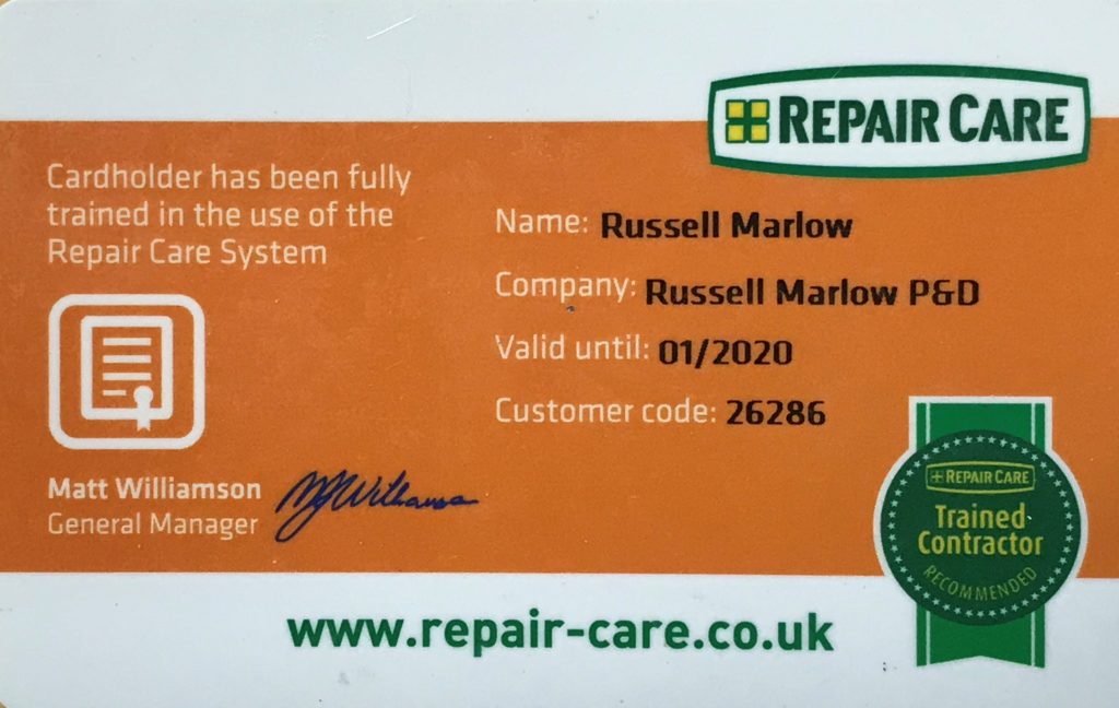 Repair Care Contractor Card